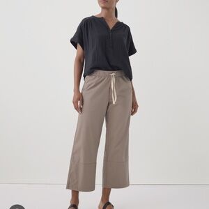 PACT Organic Cotton Daily Twill Crop Pant Cider (Taupe) Size XS/small